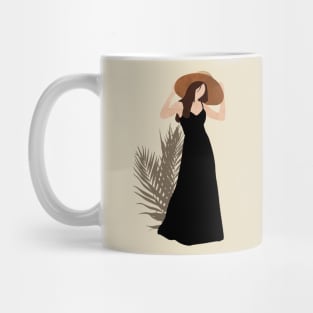 Woman in a black dress Mug